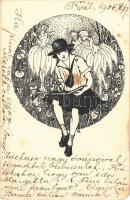 1926 Naplóírás. Magyar Cserkészleány Szövetség. Klösz Gy. és Fia / Hungarian girl scout art postcard s: Molnár R. (EM)