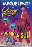 Cherry együttes tagjainak aláírása az őket ábrázoló képen