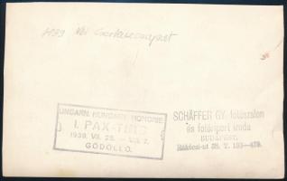 1939 Budapest, Nemzetközi Cserkésztalálkozó, magyar női cserkészcsapat, hátoldalán feliratozott, pec...