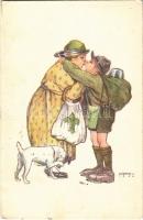 1933 Kiadja a Magyar Cserkészszövetség Nagytábortanácsa 1926. / Hungarian boy scout art postcard s: Márton L. (EB)