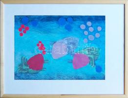 Gergely Nóra (1956-): Szív; tempera-akril, papír; keretben 30x42 cm