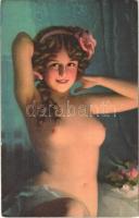 Erotic nude lady art postcard