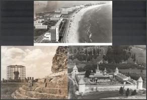 Vegyes külföldi képek: vár, romok, tengerpart, 3 db fotó, 23x16 cm