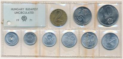 1971. 2f-10Ft (9xklf) érmés forgalmi sor fóliatokban T:1 fólia lyukasztva Adamo FO4