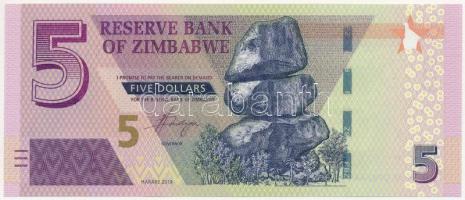 Zimbabwe 2019. 5$ T:I Zimbabwe 2019. 5 Dollars C:UNC