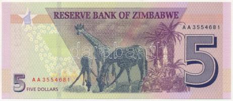 Zimbabwe 2019. 5$ T:I
Zimbabwe 2019. 5 Dollars C:UNC