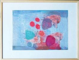 Gergely Nóra (1956-): Szív 2008; tempera-akril, papír; szignált, keretben 30x42 cm