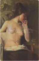 Aktstudie / Erotic nude lady art postcard. Otto Ploeger (Berlin) s: Julius Fehling