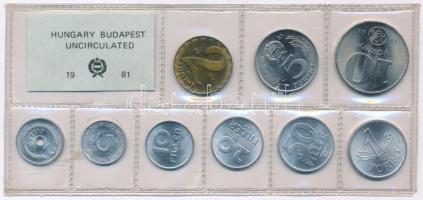 1981. 2f-10Ft (9xklf) érmés forgalmi sor fóliatokban T:1 Adamo FO14