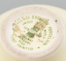 Zsolnay kis méretű virágmintás porcelán váza, kézzel festett, jelzett, hibátlan. m: 8 cm