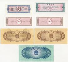 Kína 7db-os (5xklf) bankjegy- és rizspénz-tétel T:I-III China 7pcs (5xdiff) banknote- and rice money...