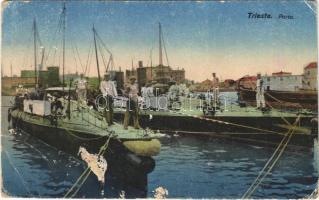 Trieste, Trst; Porto / WWI Austro-Hungarian Navy, K.u.K. Kriegsmarine, naval base with mariners and ships (EB)