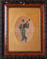 Régi bohóc gobelin keretben 25x30cm