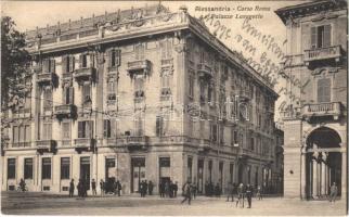 1927 Alessandria, Corso Roma e Palazzo Lavagetto / street, palace, shop of Singer (EK)