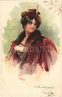 1902 Magyar hölgy / Hungarian Lady. Meissner & Buch Künstler-Postkarten Serie 1139. Nationaltrachten litho