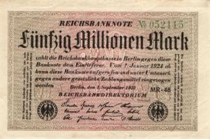 Német Birodalom/Weimari Köztársaság 1923. 20.000.000M, 50.000.000M, 100.000.000M T:II,II/III