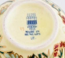 Zsolnay perzsa mintás porcelán mokkás csésze alátéttel, 2-2 db, jelzett, hibátlan, karton díszdobozb...