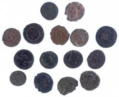 Római Birodalom 15db-os római érmetétel a III-IV. századból T:2-,3 Roman Empire 15pcs coin lot from the 3rd-4th century C:VF,F