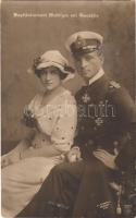 Kapitänleutnant Weddigen mit Gemahlin / WWI Otto Weddigen, Imperial German Navy (Kaiserliche Marine) U-boat commander with his wife. F. Urbahns Hofphot. (Kiel) (EB)