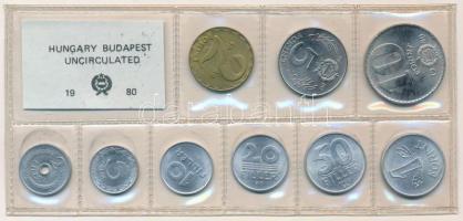 1980. 2f-10Ft (9xklf) érmés forgalmi sor fóliatokban T:1 Adamo FO13
