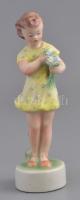 Zsolnay porcelán kislány, kézzel festett, jelzett, hibátlan, m: 13,5 cm