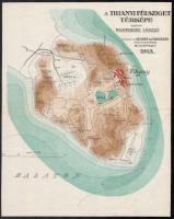 1913 A Tihanyi félsziget térképe, rajzolta: Nazimeczki László, 1:25:000, Bp., Kellner és Mohrlüder-ny., 27x22 cm