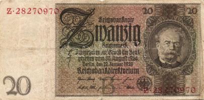 Német Birodalom/Weimari Köztársaság 1929. 20M T:III