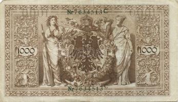 Német Birodalom/Császárság 1910. 1000M piros sorszámmal (3x), zöld sorszámmal (3x) T:II