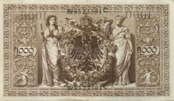 Német Birodalom/Császárság 1910. 1000M piros sorszámmal (3x), zöld sorszámmal (3x) T:II