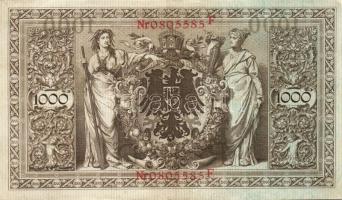 Német Birodalom/Császárság 1910. 1000M piros sorszámmal (3x), zöld sorszámmal (3x) T:II