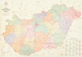 1985 A Magyar Népköztársaság államigazgatási térképe, Bp., Kartográfia, 67x99 cm