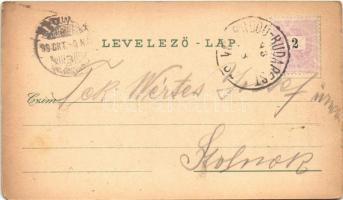 1898 (Vorläufer!) Pécs, Fünfkrichen; Nemzeti kaszinó, színház, megyei árvaház, sétatér, vasúti indóh...