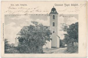 1904 Tápiósüly (Sülysáp), Római katolikus templom. Kovács és Breuer kiadása (ázott / wet damage)