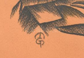 MCP jelzéssel: Siratás. Szén, papír. Üvegezett fa keretben, 40×28 cm