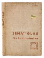 1937 Jenaer Glas für Laboratorien, Schott & Gen. Jena. Jénai üveg laboratóriumi edényeket bemutató katalógus német nyelven, fekete-fehér képekkel illusztrálva, egészvászon-kötésben, 160p.