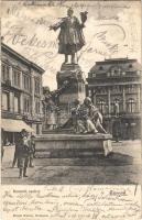 1903 Szeged, Kossuth Lajos szobor, Európa szálloda, Grósz Testvérek üzlete. Divald Károly kiadása (ázott sarkak / wet corners)