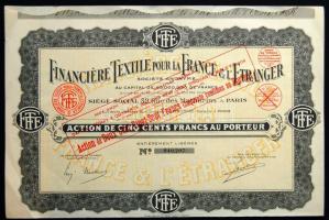 Kis részvény tétel, benne 11db magyar és 8db külföldi (francia, amerikai, osztrák) 1912-től. Összese...