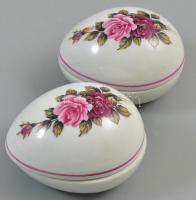 2 db Hollóházi porcelán tojás. Kézzel festett, jelzett, hibátlanok 7 cm