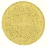 Svájc 1930B 20Fr "Helvetia" (6,47g/0.900) T:1-
Switzerland 1930B 20 Francs "Helvetia...