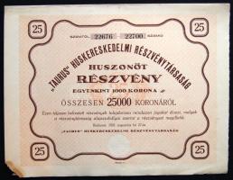 Kis részvény tétel, benne 15db magyar és 2db osztrák 1912-től. Összesen 17db!