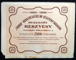 Kis részvény tétel, benne 15db magyar és 2db osztrák 1912-től. Összesen 17db!