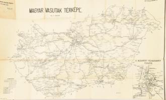 1947 Magyar vasutak térképe, 1:500.000, 110x68 cm