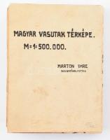 1947 Magyar vasutak térképe, 1:500.000, 110x68 cm