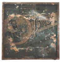 Nagy méretű,, réz domborműves kekszes doboz 19x11x11 cm, + 32 db régi fém doboz  Singer. Török pipad...