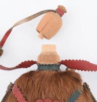 Lószőr és bőr borítású kulacs. 20 cm