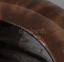 Török László Mezőtúr. Kerámia tál. Mázas kerámia, jelzett, apró csorbákkal. d: 16 cm 