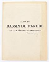 1943 Carte oro-hydrographique du Bassin du Danube et des régions limitrophes, 1:1.600.000, francia n...