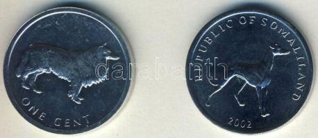 Cook-szigetek 2003. 1c "Collie kutya" T:BU + Somaliland 2002. 20Sh "Greyhound kutya&q...