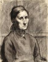 Bernáth Aurél jelzéssel: Női portré. Szén, papír, felcsavarva, hajtásnyomokkal. Kissé sérült. 65x51 cm