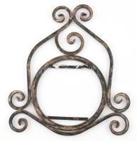 Dekoratív fém keret, kissé kopott, m: 51 cm, belső méret. d 25 cm